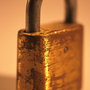Gold padlock